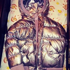 4t metallic rainbow puffer coat